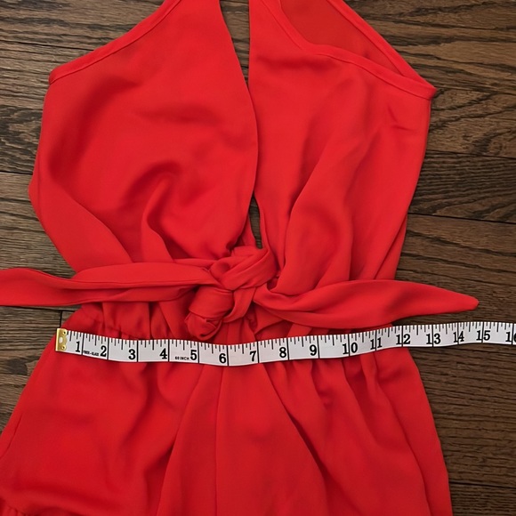 Red Romper ruffle bottom. Elastic waist. - Picture 5 of 9